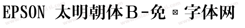 EPSON 太明朝体Ｂ字体转换